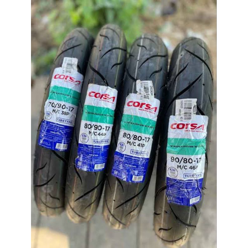 Ban Motor Corsa terminator All Size 70/90, 80/80, 80/90, 90/80, Ring 14 Ring 17 Ban Tubeles , Non Tu