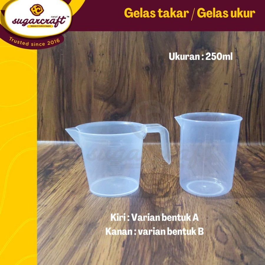 Gelas ukur plastik 250ml measuring cup kecil gelas takar kecil 250ml