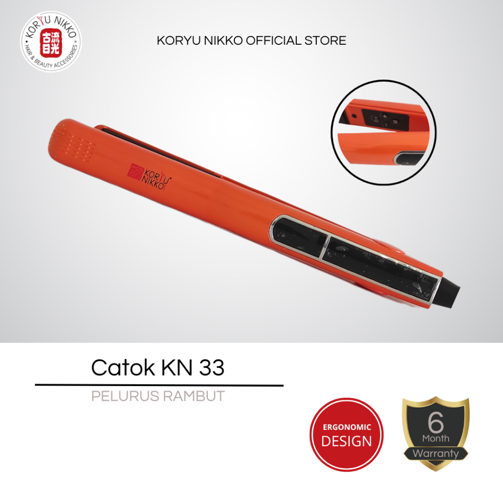 Koryu Nikko KN 33 Catok Rambut Kecil | Original Hair Straightener 1" Ceramic Ion