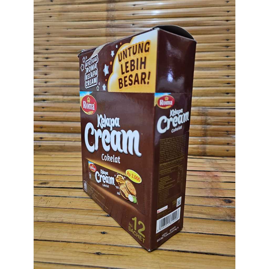 

Roma Kelapa Cream 1 Box isi 12 sachet Rasa Cokelat