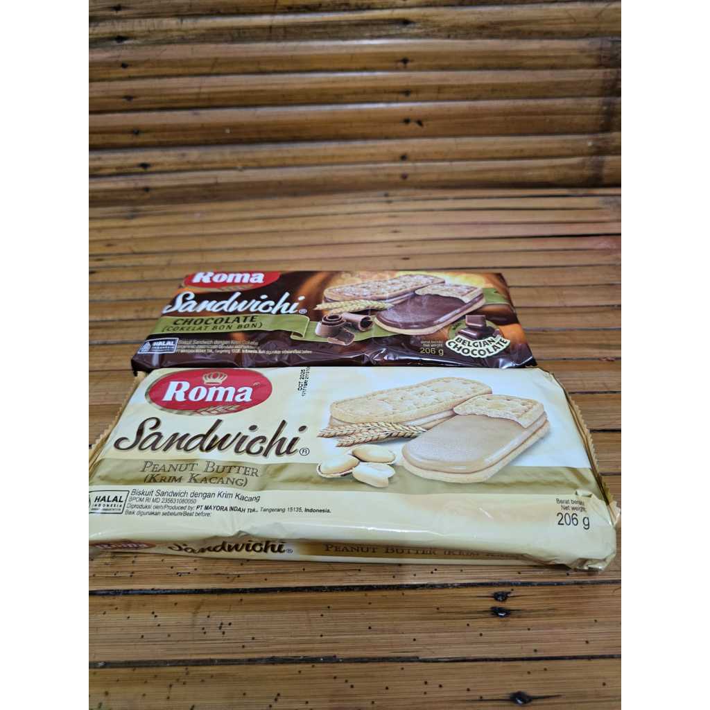 

Roma Sandwich Cokelat & Kacang 216gr - Coklat