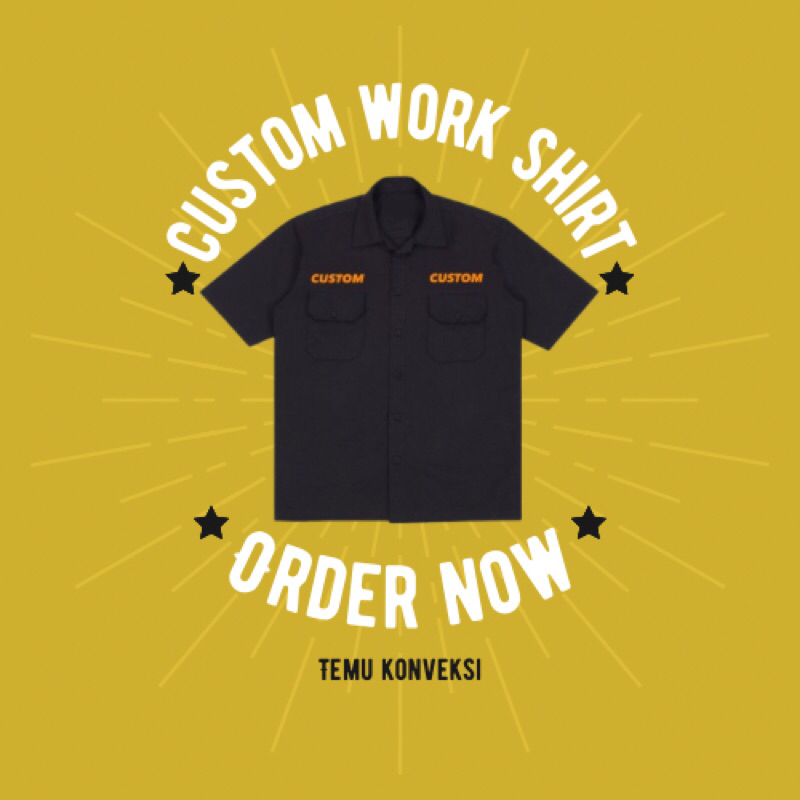 Workshirt Custom/Kemeja Kerja Custom Emblem suka suka