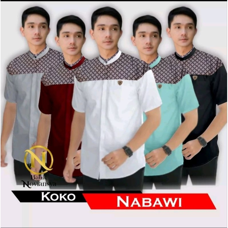 BAJU KOKO MUSLIM NABAWI PRIA LENGAN PENDEK | MODEL TERBARU | KOKO KEREN