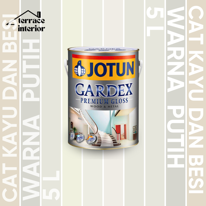 Cat Kayu & Besi Gardex Warna Putih Premium Gloss Jotun 5 L