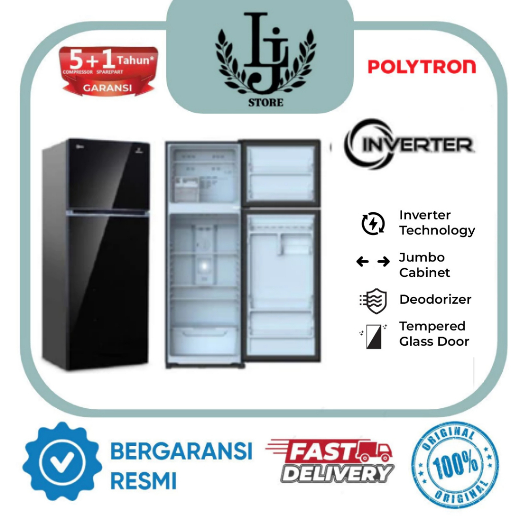 Kulkas Polytron 2 Pintu PRW23VX Kulkas 2 Pintu Polytron Inverter Kulkas Dua Pintu