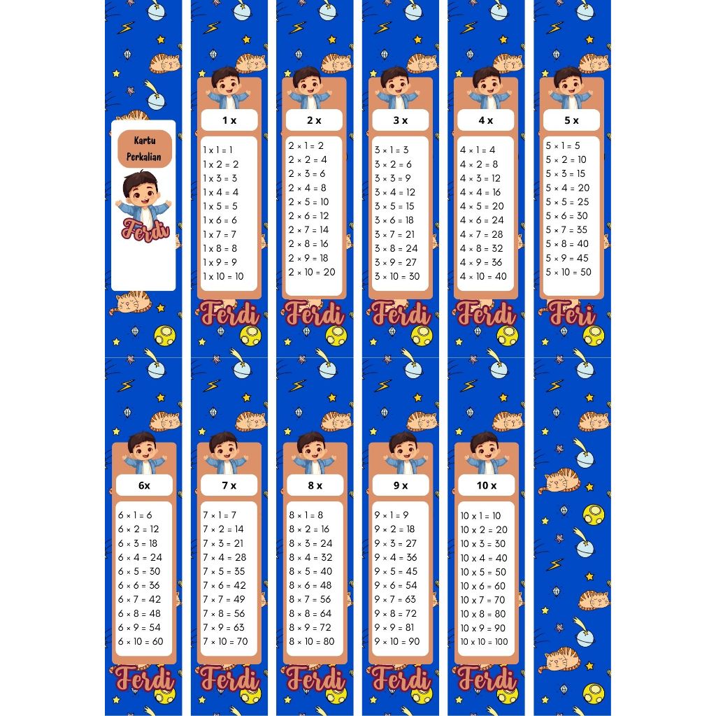 

Flash Card Deep Blue Kartu Perkalian Bisa Custom Nama