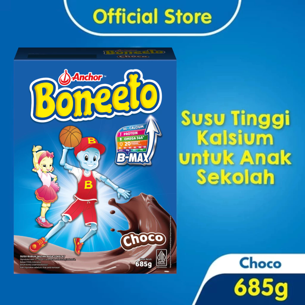 

Boneeto Susu Bubuk Anak Sekolah Yummy Choco 685g - Nutrisi Pertumbuhan Anak untuk Daya Pikir dan Tubuh Aktif