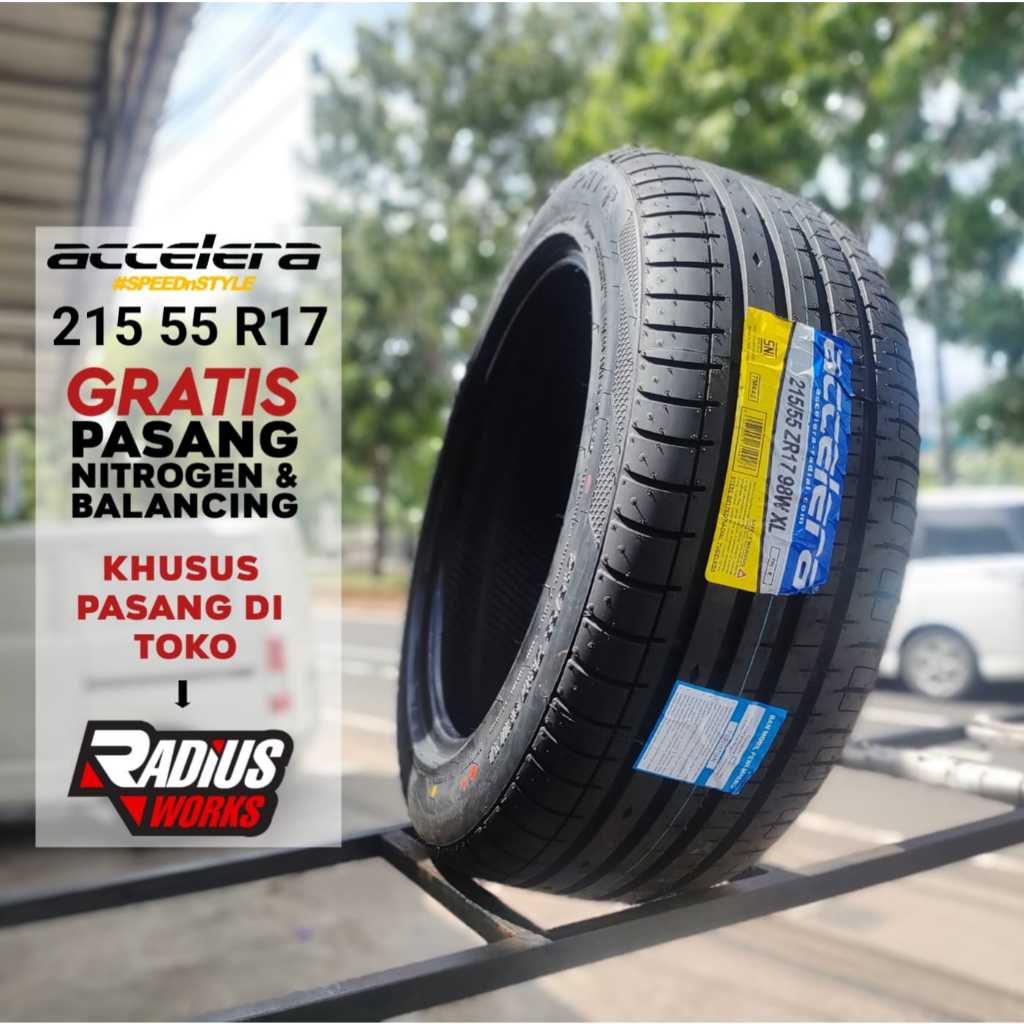 Ban mobil 215 55 R17 acelera phi-r harian empuk senyap