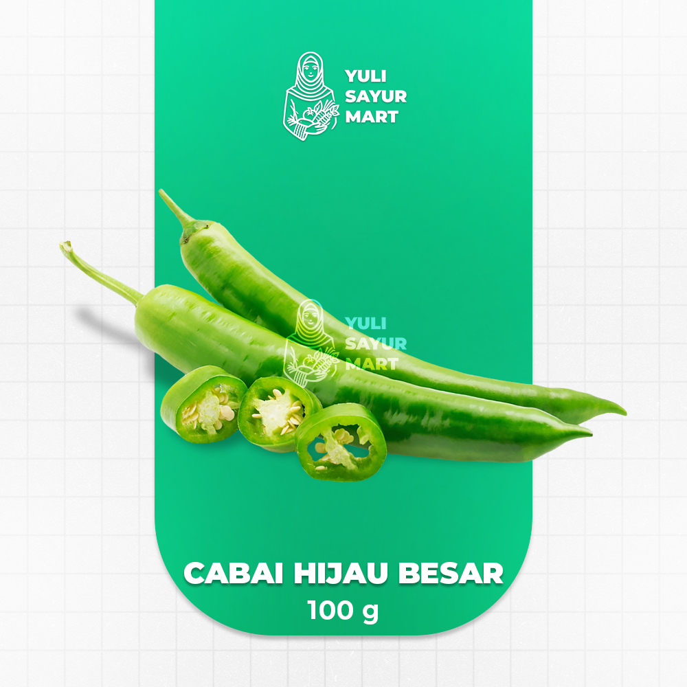 

Cabai Hijau Besar 100g - Yuli Sayur Mart