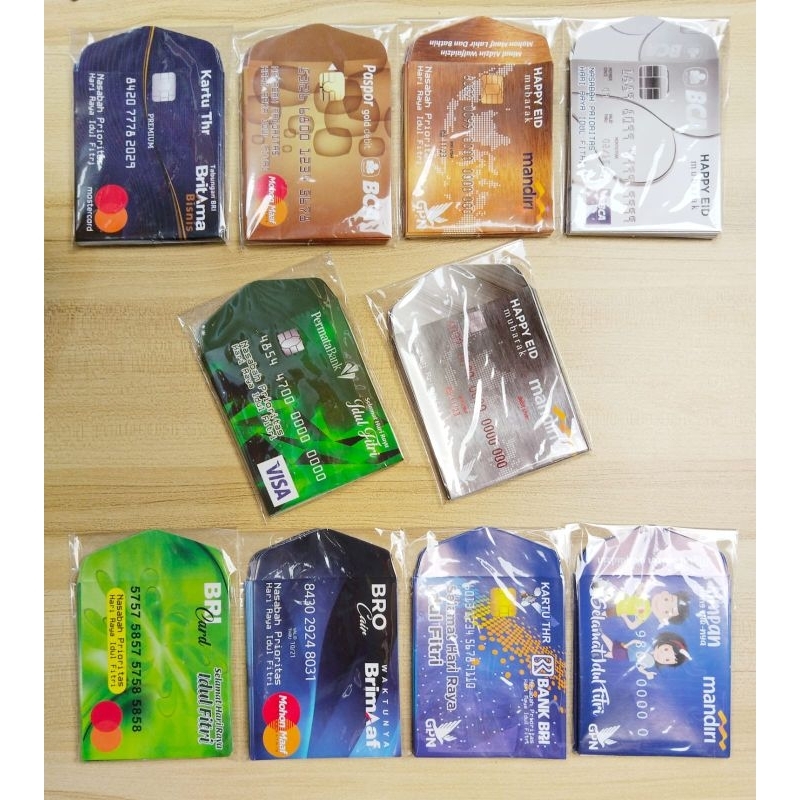 

10Pcs Amplop Lebaran Uk Medium Siap Pakai Motif Bank