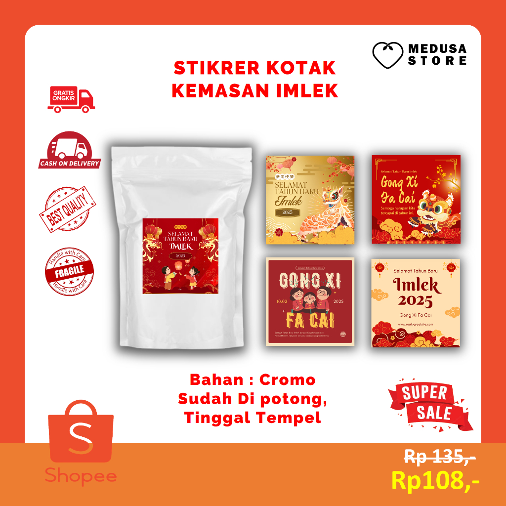 

Cutting Stiker Kotak cromo A3+ , label kemasan Kue Cina dan Hampers Tahun Baru Imlek