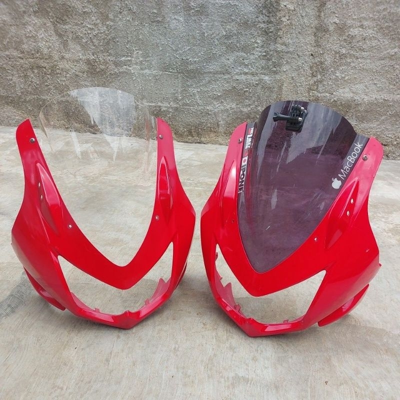 cover lampu depan tameng depan set visor KAWASAKI NINJA 250 KARBU original