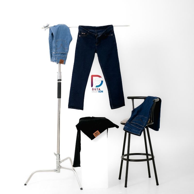 Celana Panjang Jeans Hitam Pria Ukuran Jumbo/Big Size Jeans reguler Slimfit 34-44