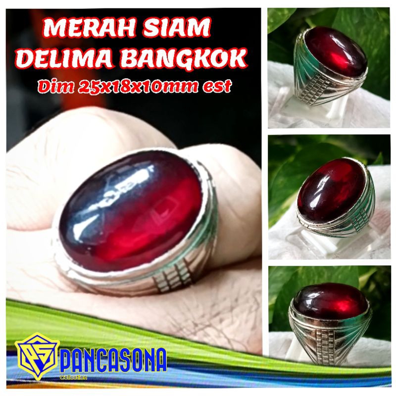 CINCIN BATU PERMATA MERAH SIAM BANGKOK JUMBO SUPER KRISTAL
