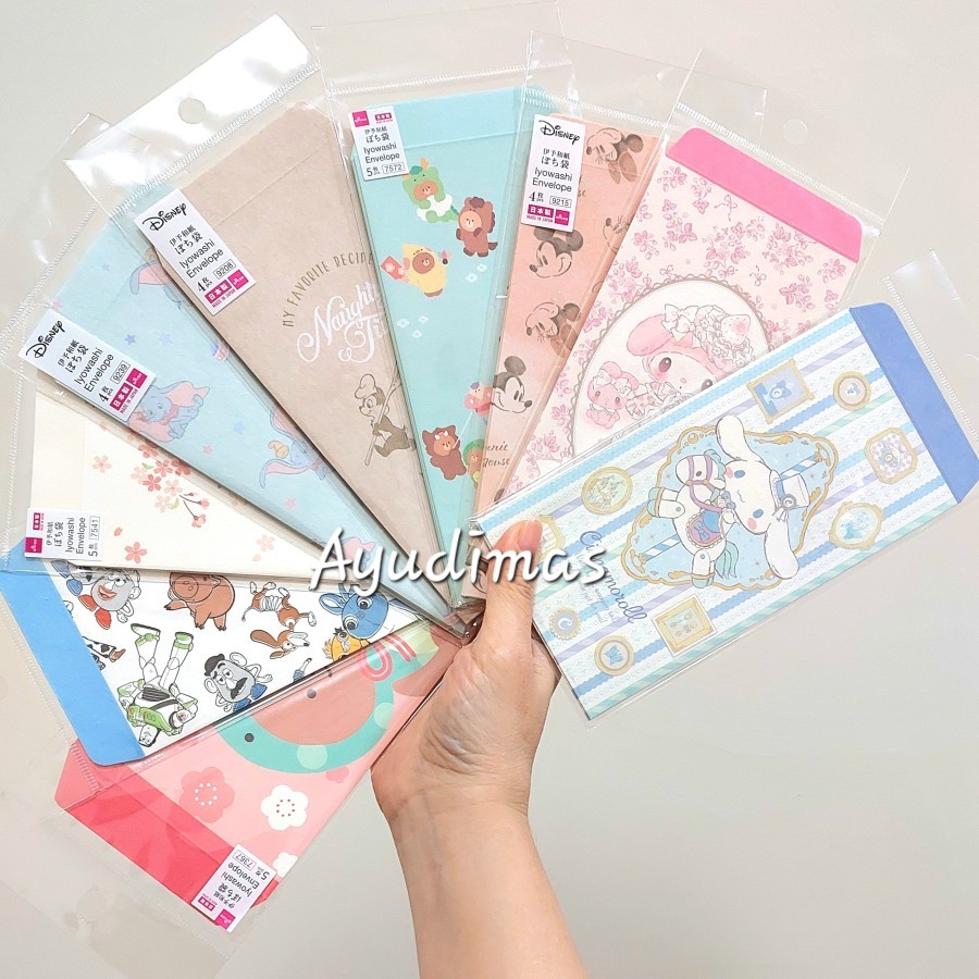 

Sanrio Disney Kawai Iyowashi Long Envelope - Amplop lucu utk Hadiah / Angpao - Daiso