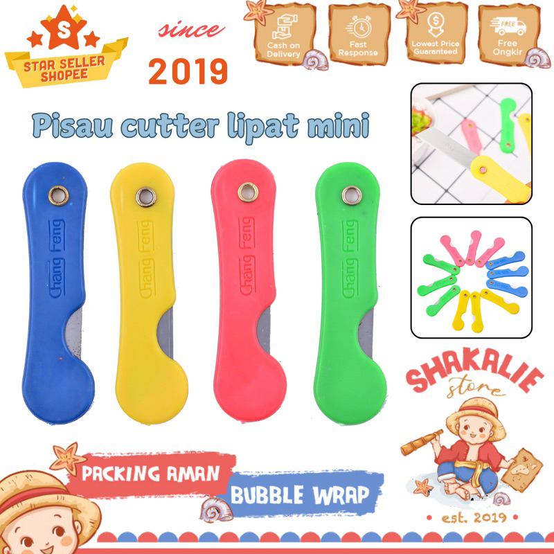 

Pisau Cutter Lipat Mini / Foldable Knife / Alat Bantu Potong Kertas Plastik