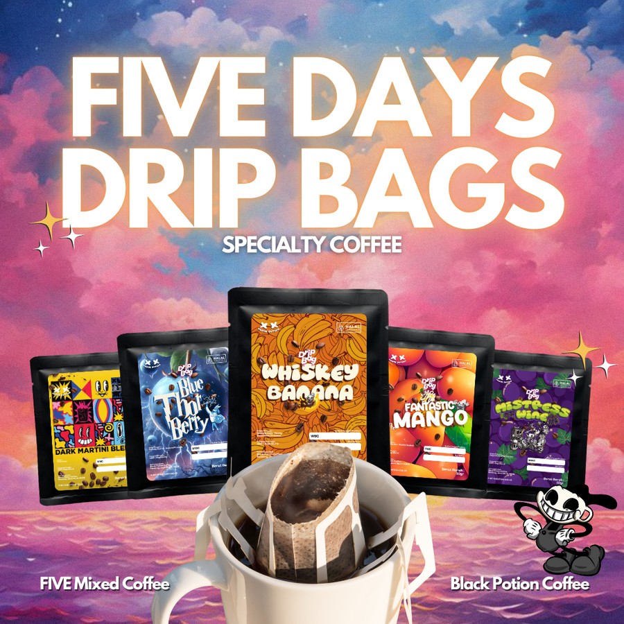 

Five Days Drip Bag Coffee ( kopi filter ) By Black Potion Roastery