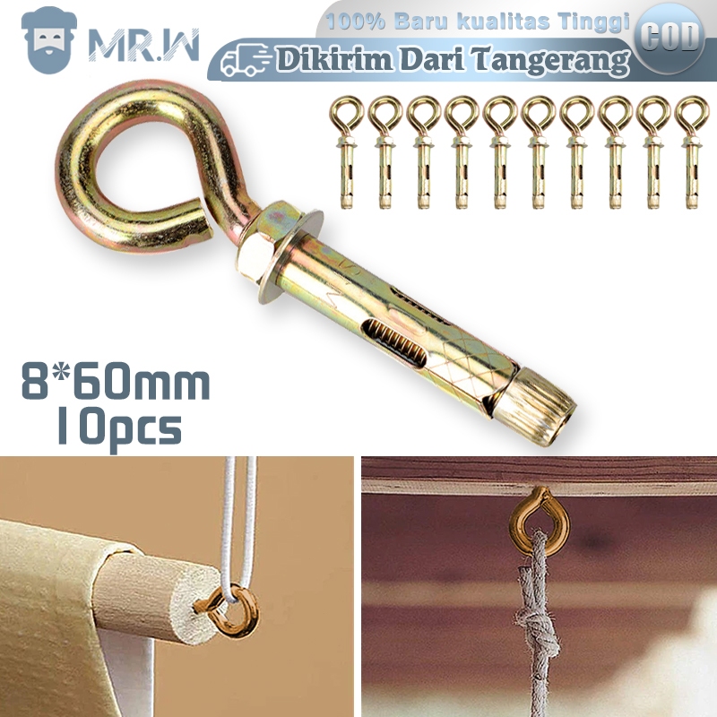 10pcs/Set Eye Dynabolt M8 X 60 Dinabolt Gantung Eye Anchor Dynabolt Eye Dinabolt
