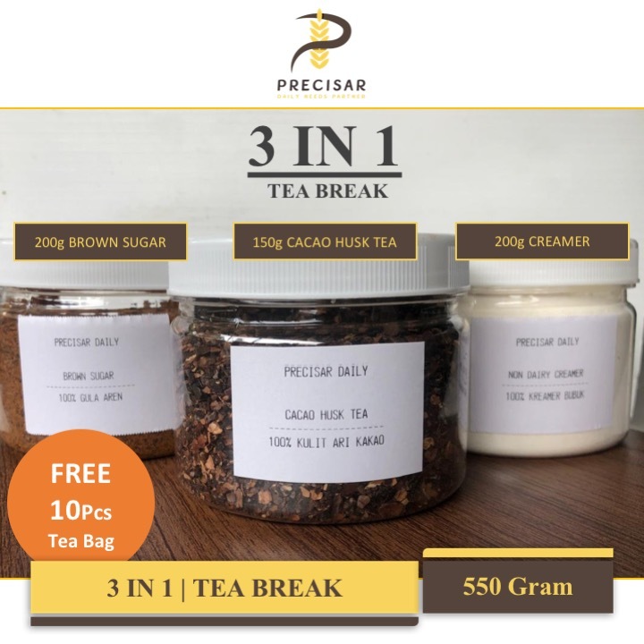 

Paket Cacao Tea (3 IN 1) - Cacao Husk Tea | Creamer | Brown Sugar - 550 Gram (Perfect Diet Keto)