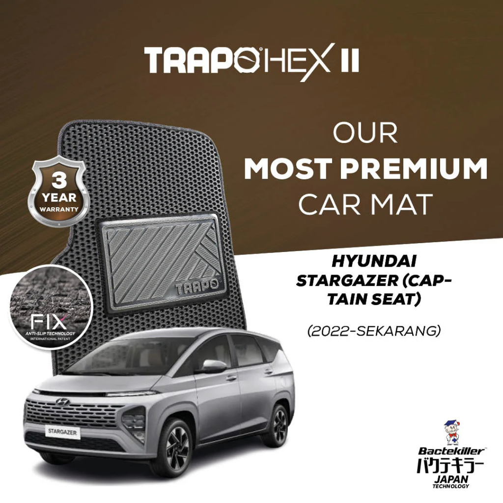 Karpet Mobil Trapo Hex Hyundai Stargazer Captain Seat (2022-Sekarang) Karpet Stargazer