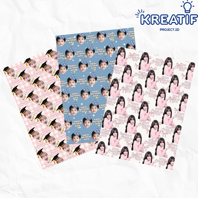 

4 Lembar Kertas Kado Custom Background Aesthetic Ukuran 32x48cm Free Edit Bungkus Kado Estetik / Wraping Paper / Gift Wraper