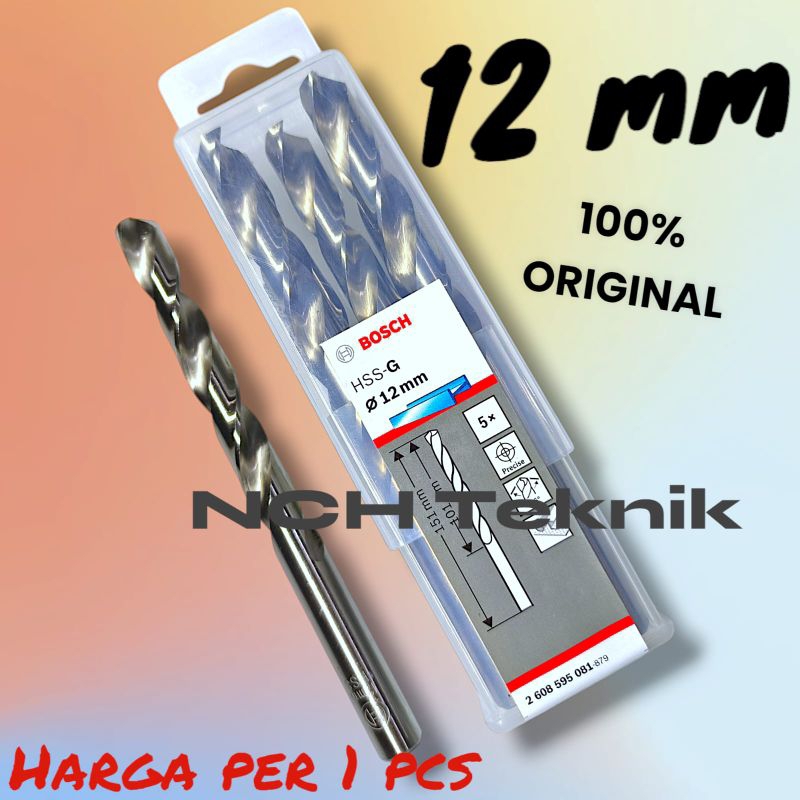 BOSCH MATA BOR BESI HSS-G 12MM jaminan original 100%