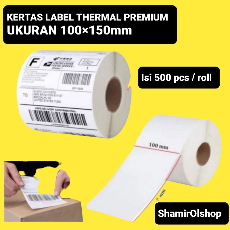 

LABEL STICKER THERMAL 100×150mm ISI 500pcs PREMIUM TERMURAH TERBARU ALAS KERTAS