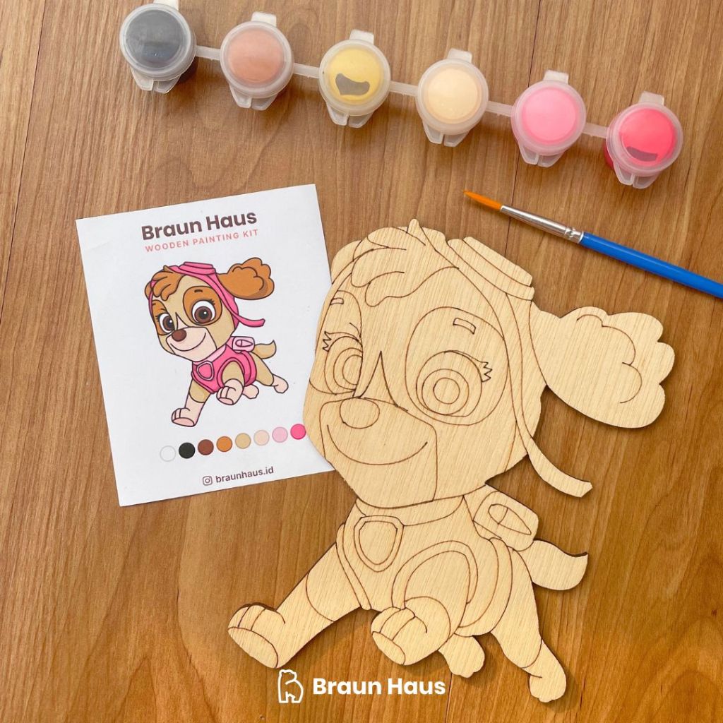 

BraunHaus DIY Wooden Painting Kit - Mainan Edukasi Anak Mewarnai Souvenir Hampers Skye Paw Patrol