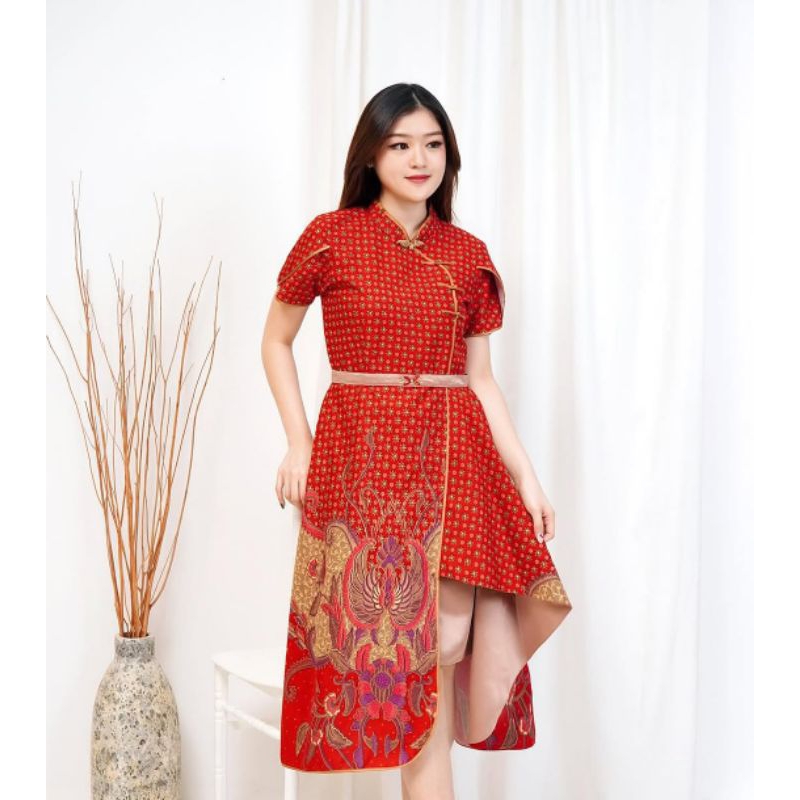 Vior Red Qipao dress batik