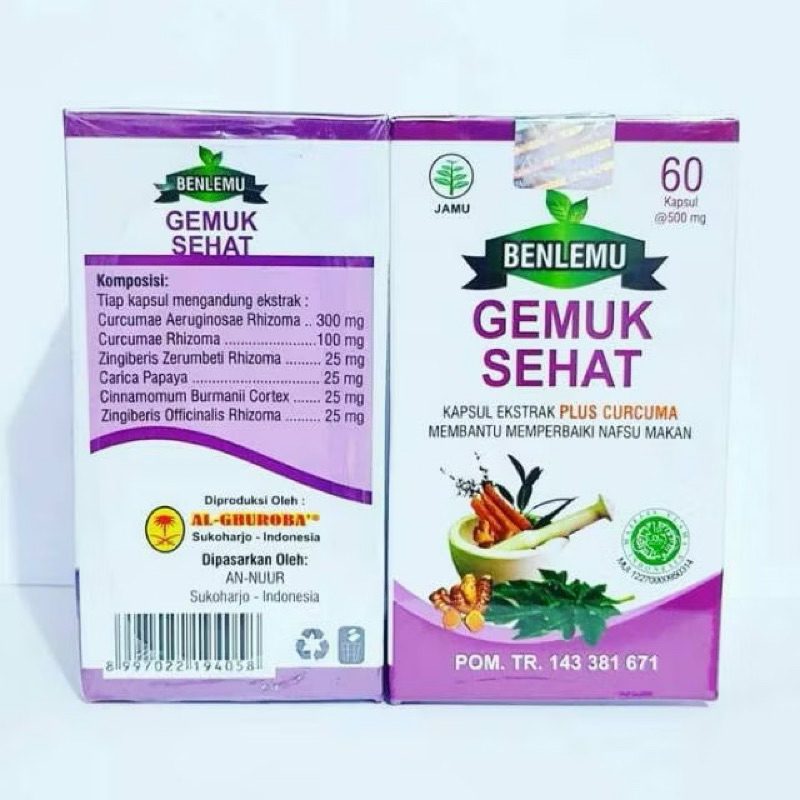 KAPSUL GEMUK SEHAT BenLemu Obat Penggemuk Badan Alami