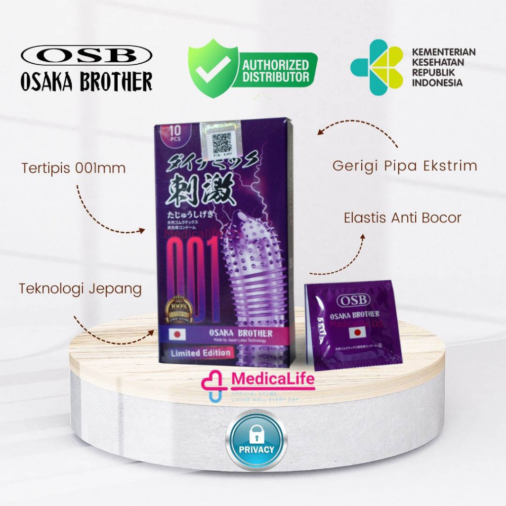 ORIGINAL Kondom Kualitas Jepang Gerigi Pipa Tipis Tahan Lama Bisa COD MEDICALIFE