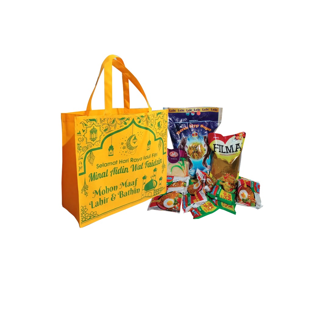 Goodie bag  idul fitri besar jumbo tebal uk 45x16x tinggi 40 buat tas spundbon paket sembako dan par