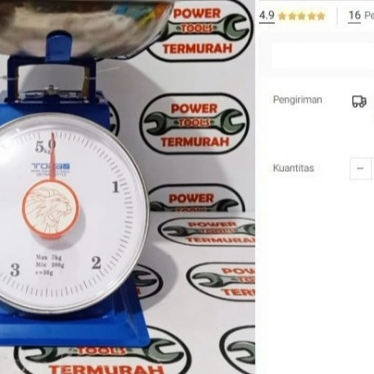 

Timbangan Duduk 5 KG TORA Jarum Analog Dapur Kue Buah 5kg Mdl Vietnam