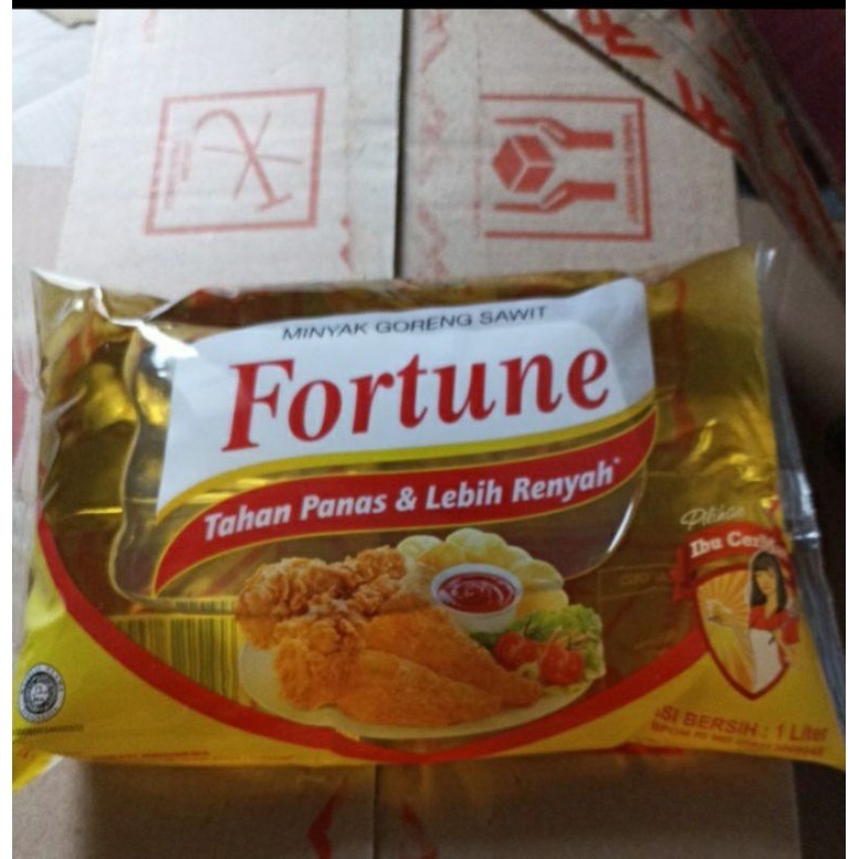 

minyak goreng fortune 1 liter bantal - 1 karton fortune pillow 12pcs