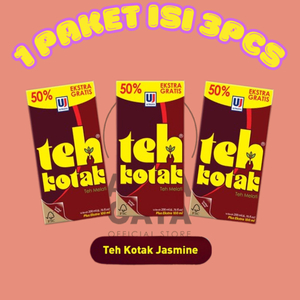 

( 1 PAKET ISI 3 PCS ) Teh kotak Jasmine isi 300ml Teh UHT rasa Jasmine