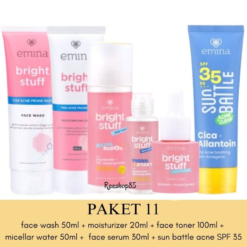 Emina Bright Stuff Acne Prone Skin Paket Lengkap Skincare 1 Set