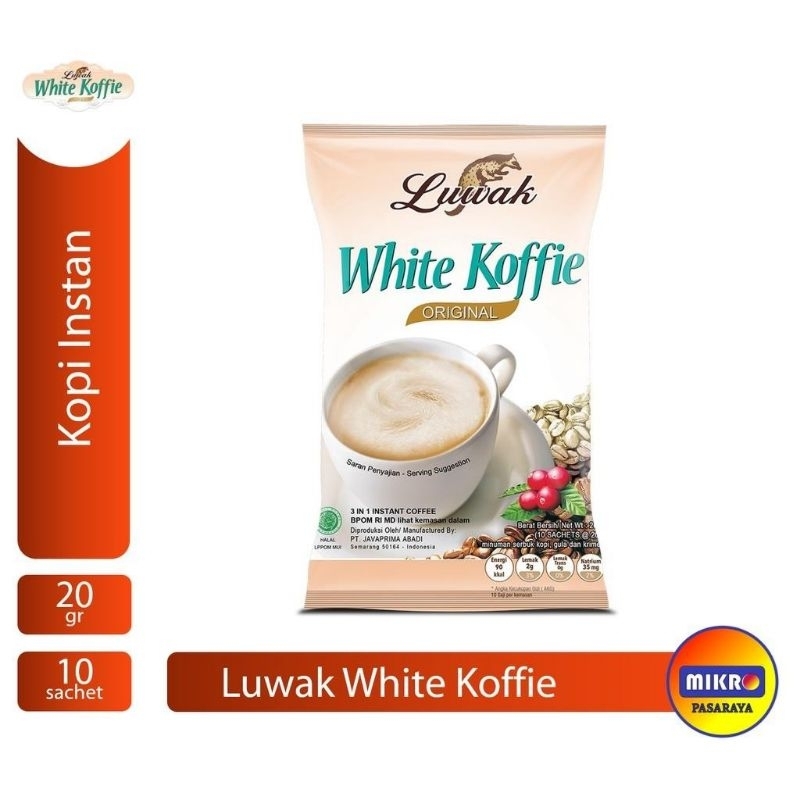 

Luwak White Koffie Original isi 10 x 20g