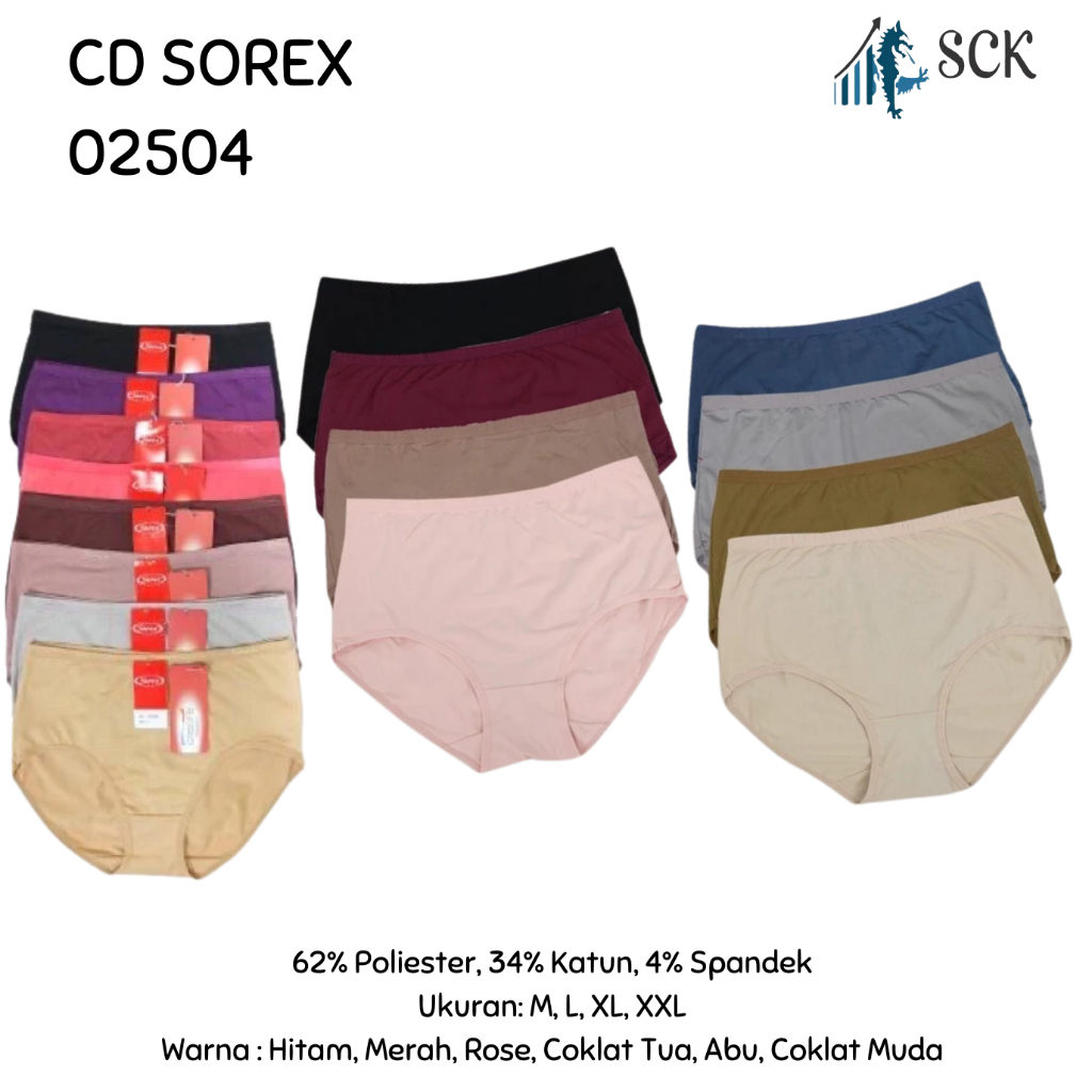 CD SOREX 02504 Size L-XXL / CELANA DALAM PEREMPUAN Model MID WAIST / Pakaian Dalam Wanita - sckmenwe