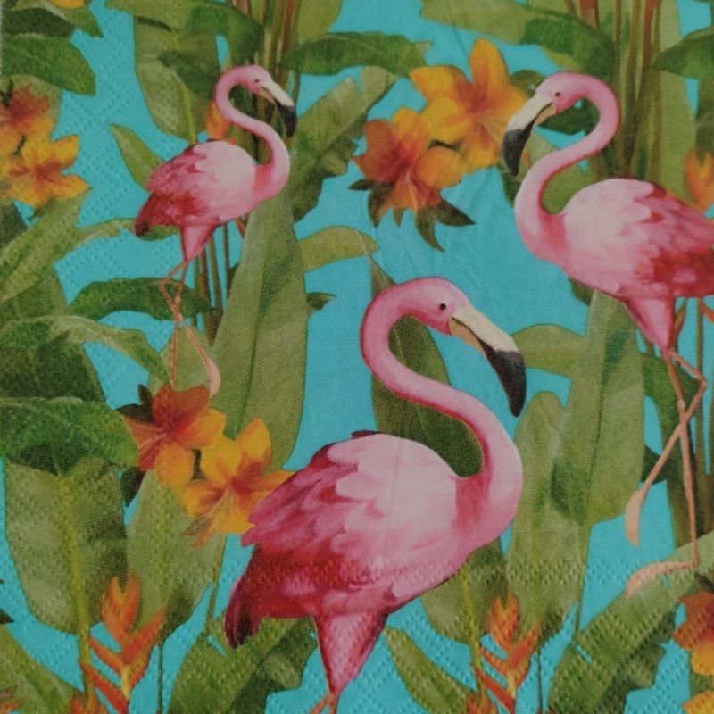 

TISSU DECOUPAGE FLAMINGO