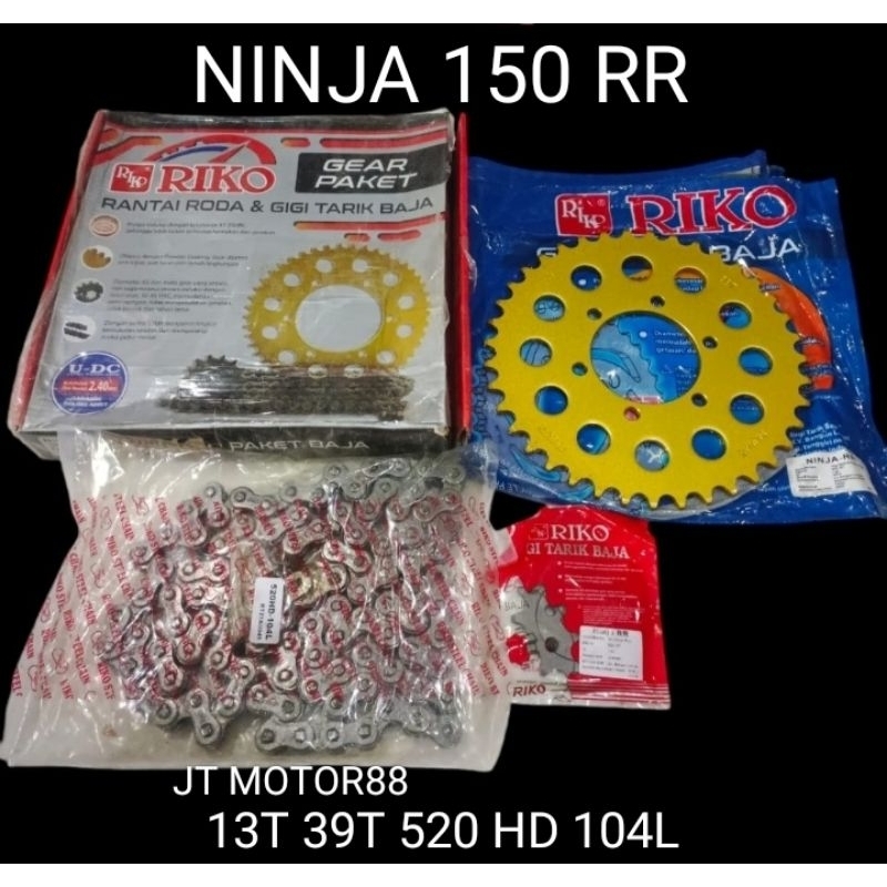 GEAR GIR SET KOMPLIT NINJA 150 RR 13T 39 520HD 104L