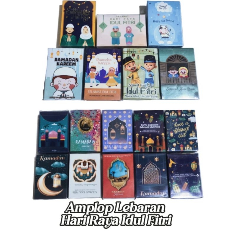

50 pcs) Amplop Lebaran Idul Fitri / Angpao Amplop Lebaran Karakter Lucu