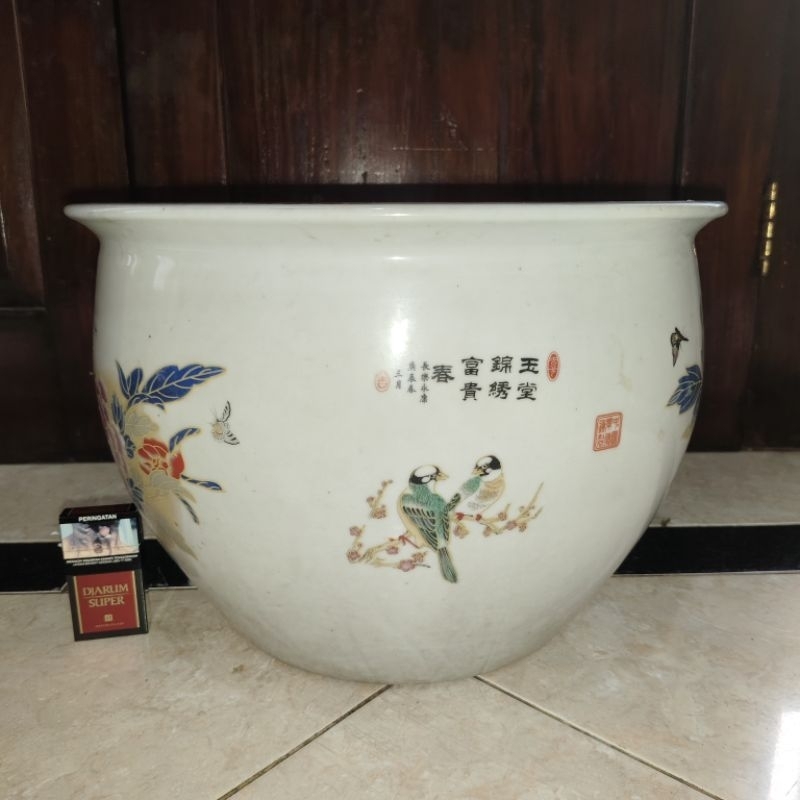 barang kuno antik besar keramik tempat ikan jadul langka antik