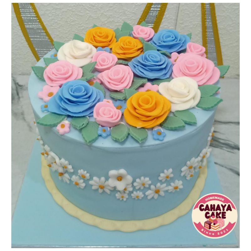 

Flowers Cake Custom / Kue Ulang Tahun Bunga / Kue Ultah untuk Ibu / Wife Custom Cake