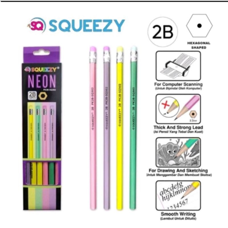 

Pensil squeezy 2B 1 box isi 12pcs
