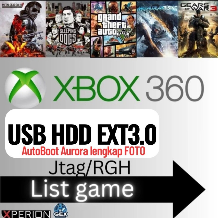 USB 3.2 External HDD 750gb isi game XBOX 360 bukan CD DVD untuk XBOX RGH dan PC Emu XENIA