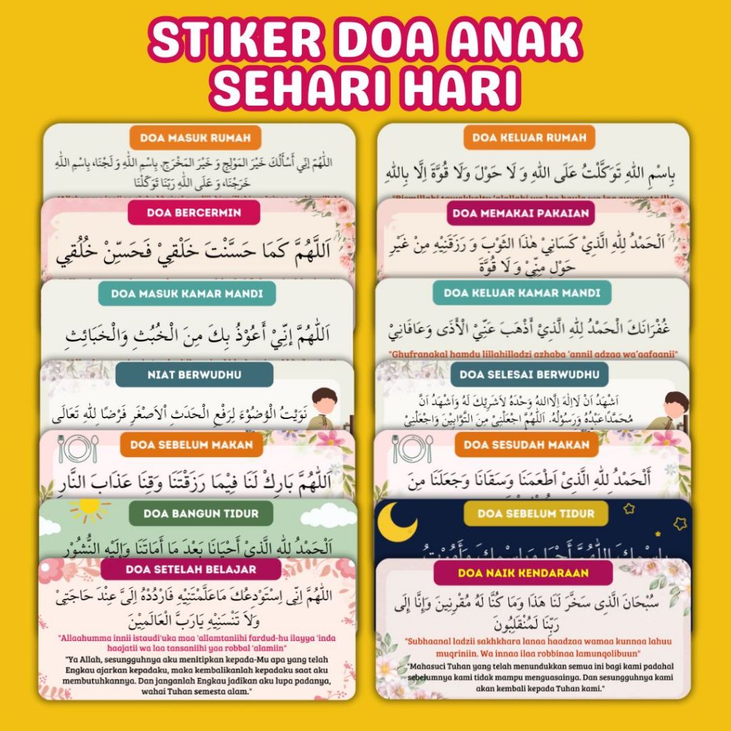 

STIKER VINYL DOA ANAK SEHARI HARI LENGKAP STICKER WATERPROOF