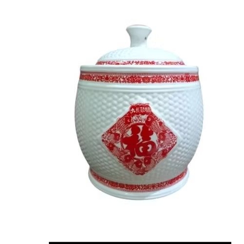 Guci beras Keramik Fengshui (tempat beras) Mini ukuran  6kg