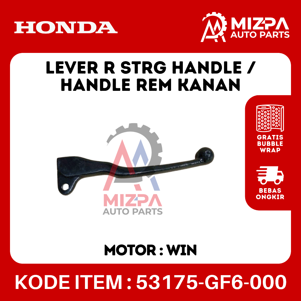 HONDA 53175-GF6-000 Lever Right Handle Rem Kanan Black Hitam WIN