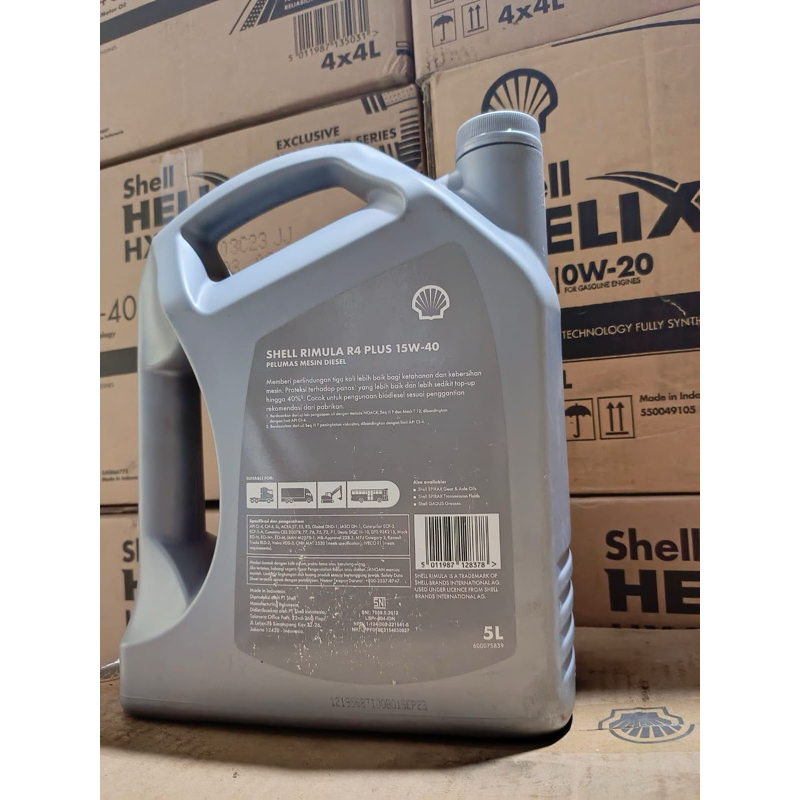 TUI Oli Shell RIMULA R4X & R4 Plus 15W-40 5L ORINAL CENTANG HIJAU