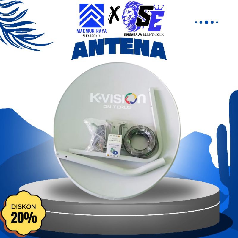 K-VISION ANTENA / ANTEN KU BAND PARABOLA 60CM LENGKAP (TANPA RECEIVER)